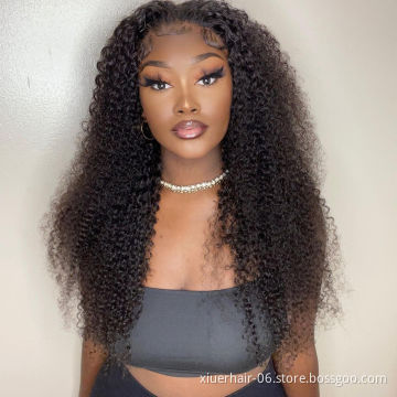 Heat Resistant Hd Lace 4X4 Ombre 9A And 10A  virgin Cutilce Aligned Hd 13X6 Lace Frontal Wig 250 Witk Kinky Straight Hair